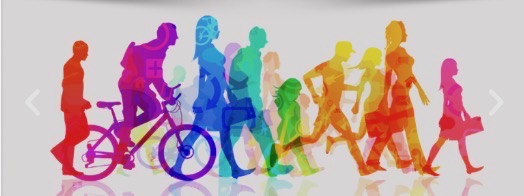 Diverse community walking together